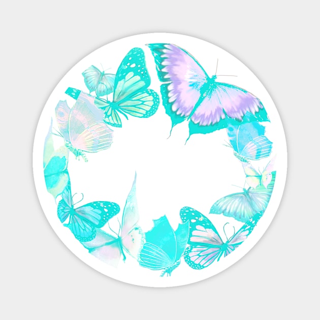 Teal Whimsical Wings Magnet by digitaldoodlers